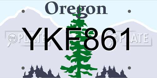 YKF861 Oregon License Plate