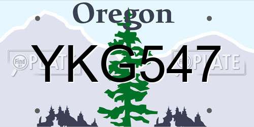 YKG547 Oregon License Plate