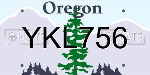 YKL756 Oregon License Plate