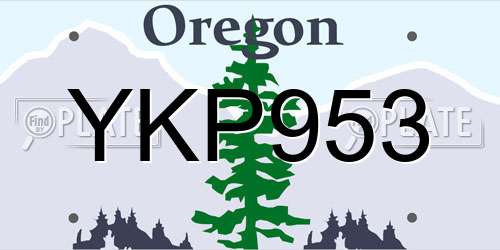 YKP953 Oregon License Plate