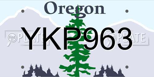 YKP963 Oregon License Plate