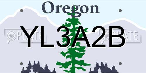 YL3A2B Oregon License Plate