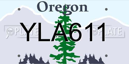 YLA611 Oregon License Plate