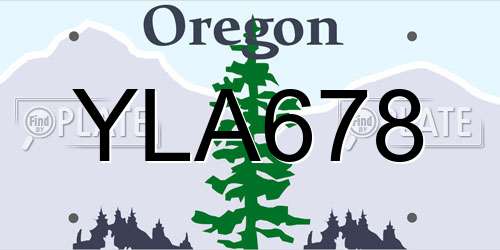 YLA678 Oregon License Plate