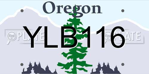 YLB116 Oregon License Plate