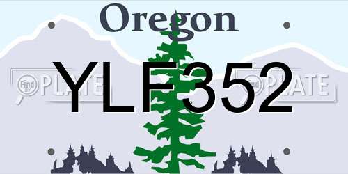 YLF352 Oregon License Plate
