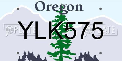 YLK575 Oregon License Plate