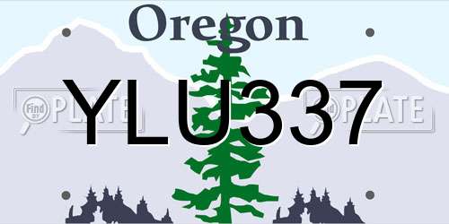 YLU337 Oregon License Plate