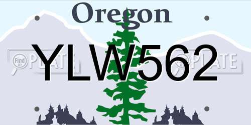 YLW562 Oregon License Plate