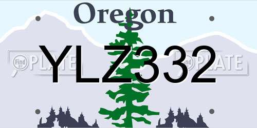 YLZ332 Oregon License Plate