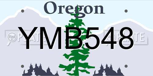 YMB548 Oregon License Plate