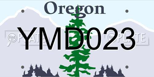 YMD023 Oregon License Plate