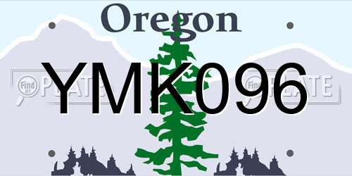 YMK096 Oregon License Plate