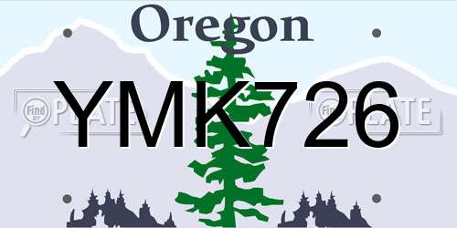 YMK726 Oregon License Plate