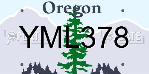YML378 Oregon License Plate