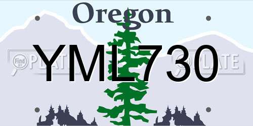 YML730 Oregon License Plate