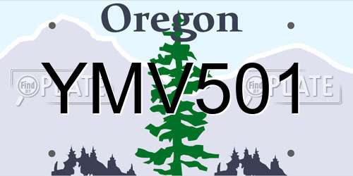 YMV501 Oregon License Plate