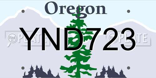 YND723 Oregon License Plate