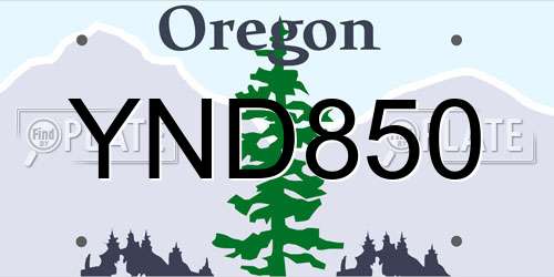 YND850 Oregon License Plate