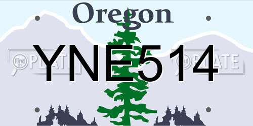 YNE514 Oregon License Plate