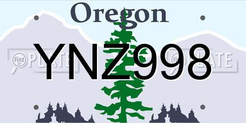 YNZ998 Oregon License Plate