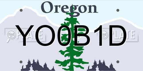 YO0B1D Oregon License Plate