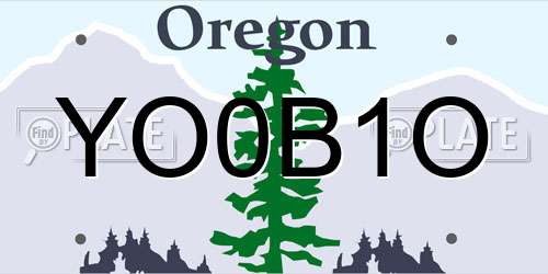 YO0B1O Oregon License Plate