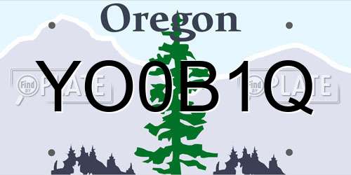 YO0B1Q Oregon License Plate