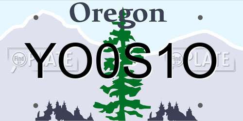 YO0S1O Oregon License Plate