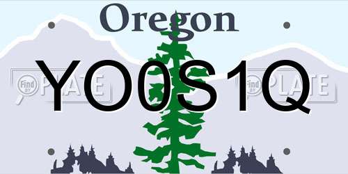 YO0S1Q Oregon License Plate