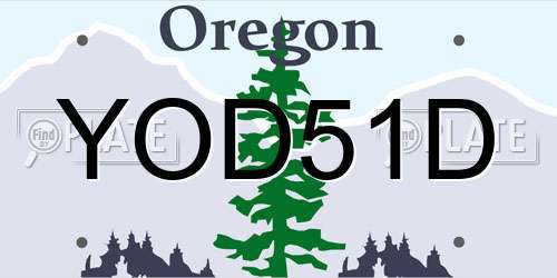 YOD51D Oregon License Plate