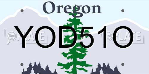 YOD51O Oregon License Plate