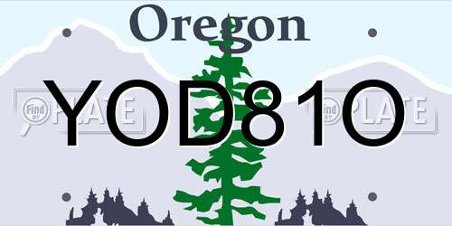 YOD81O Oregon License Plate