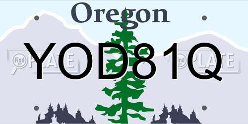 YOD81Q Oregon License Plate