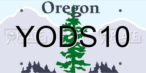 YODS10 Oregon License Plate