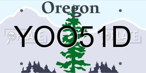 YOO51D Oregon License Plate