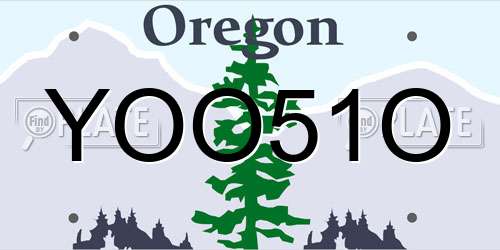 YOO51O Oregon License Plate