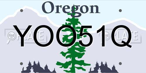 YOO51Q Oregon License Plate