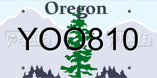 YOO810 Oregon License Plate