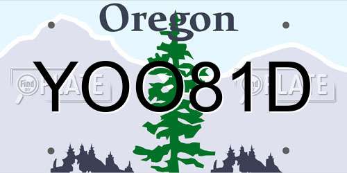 YOO81D Oregon License Plate