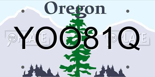 YOO81Q Oregon License Plate