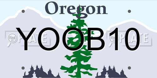 YOOB10 Oregon License Plate