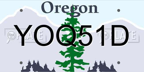 YOQ51D Oregon License Plate