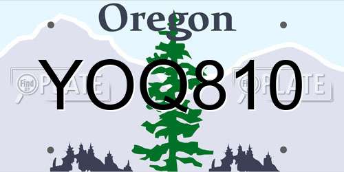 YOQ810 Oregon License Plate