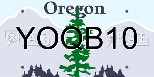 YOQB10 Oregon License Plate