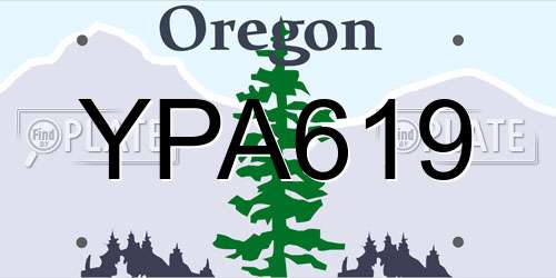 YPA619 Oregon License Plate