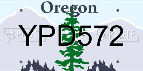 YPD572 Oregon License Plate