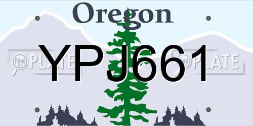YPJ661 Oregon License Plate