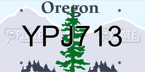 YPJ713 Oregon License Plate