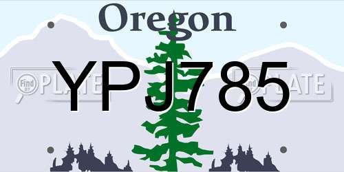 YPJ785 Oregon License Plate